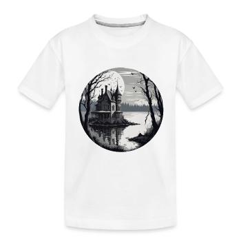 Maison / Cabane / Lac / Montagne / Nature / Forêt - T-shirt bio Premium Enfant - blanc - Devant