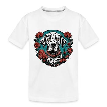 Dalmatien / Chien / Animal / Animal de compagnie / Aboiement - T-shirt bio Premium Enfant - blanc - Devant