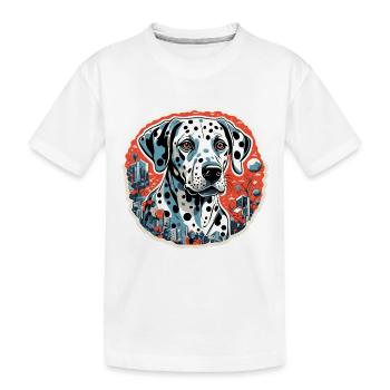 Dalmatien / Chien / Animal / Animal de compagnie / Aboiement - T-shirt bio Premium Enfant - blanc - Devant