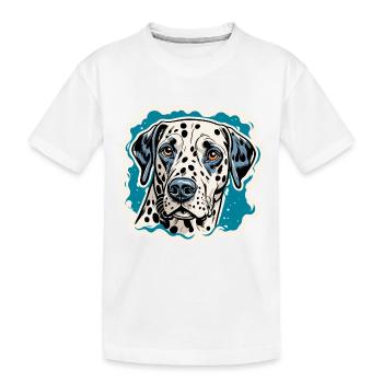 Dalmatien / Chien / Animal / Animal de compagnie / Aboiement - T-shirt bio Premium Enfant - blanc - Devant