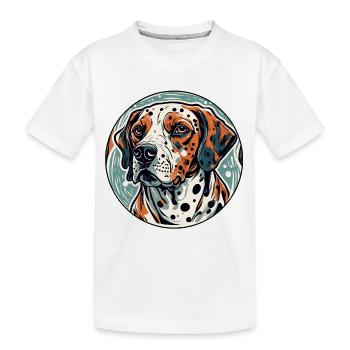 Dalmatien / Chien / Animal / Animal de compagnie / Aboiement - T-shirt bio Premium Enfant - blanc - Devant