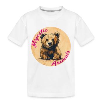 Majestic Animals: Niedliches Bärenjunges - Kinder Premium Bio T-Shirt - Weiß - Vorne