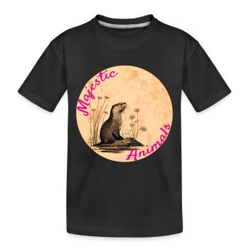 Animaux majestueux : les loutres câlines - T-shirt bio Premium Enfant - noir - Devant