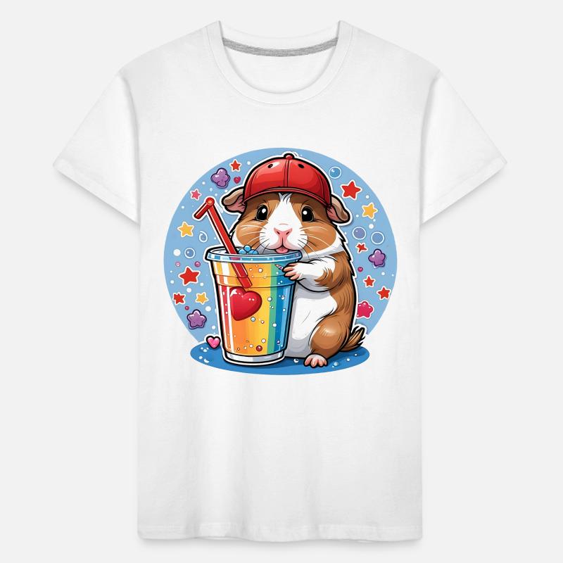 Cochon d’Inde mignon dégustant de la limonade T-shirt bio Premium Enfant