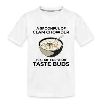 Chaudrée de palourdes, crustacés, soupe de fruits de mer hilarante - T-shirt bio Premium Enfant - blanc - Devant