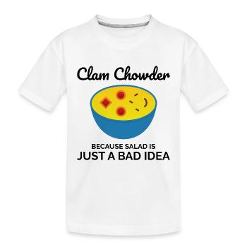 Chaudrée de palourdes, crustacés, soupe de fruits de mer hilarante - T-shirt bio Premium Enfant - blanc - Devant