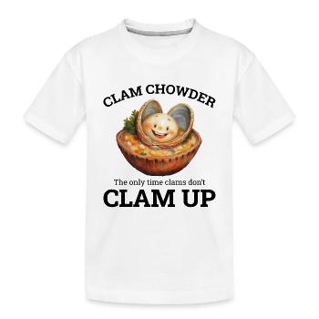 Chaudrée de palourdes, crustacés, soupe de fruits de mer hilarante - T-shirt bio Premium Enfant - blanc - Devant