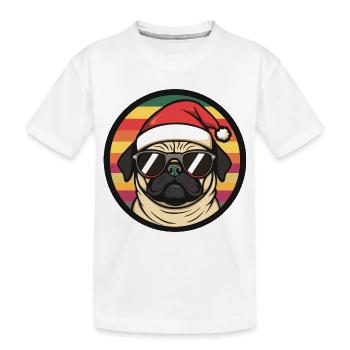 Carlin Chien Noël Cool - T-shirt bio Premium Enfant - blanc - Devant