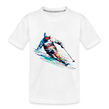 Skisport Fast Speed Wettbewerb Zusammenfassung - Kinder Premium Bio T-Shirt - Weiß - Vorne
