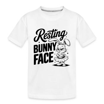 Resting Bunny Face - Kids' Premium Organic T-Shirt - white - Front