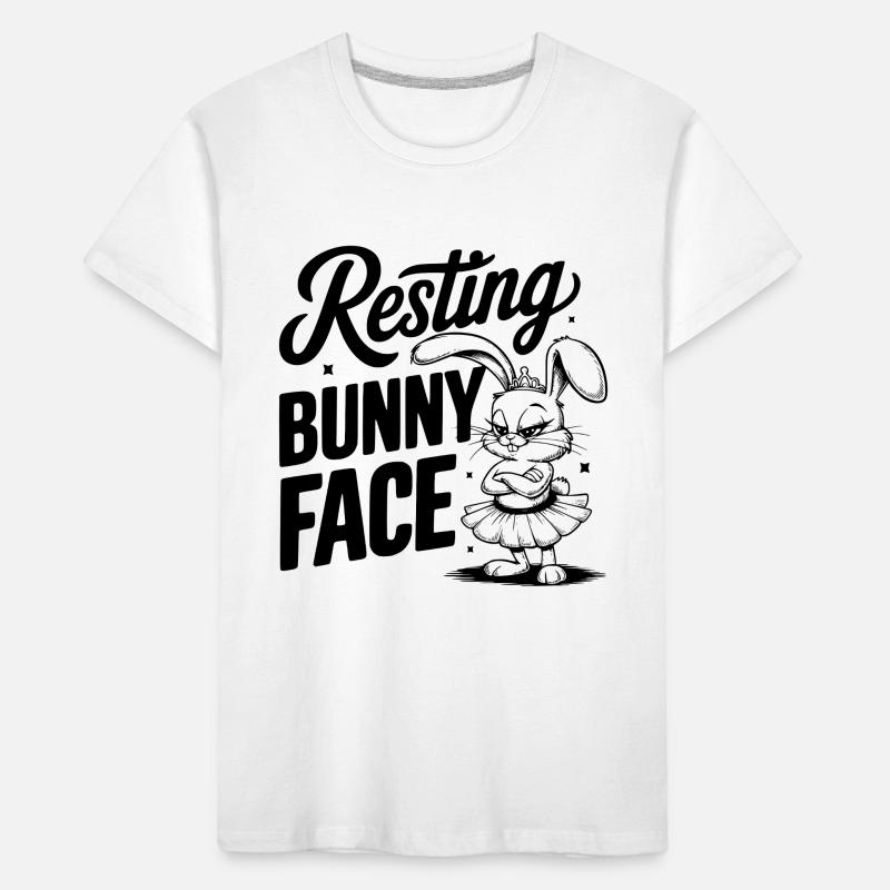 Resting Bunny Face Kinder Premium Bio T-Shirt