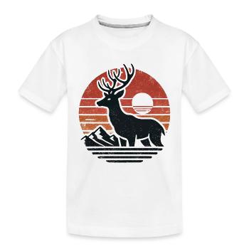 Hirsch - Kinder Premium Bio T-Shirt - Weiß - Vorne