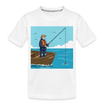 Pêche du jour : Les pêcheurs à la ligne sur l’eau ! - T-shirt bio Premium Enfant - blanc - Devant