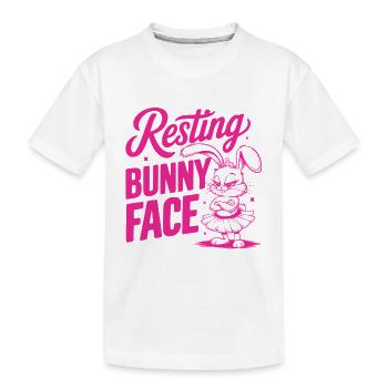 Resting Bunny Face - Kids' Premium Organic T-Shirt - white - Front