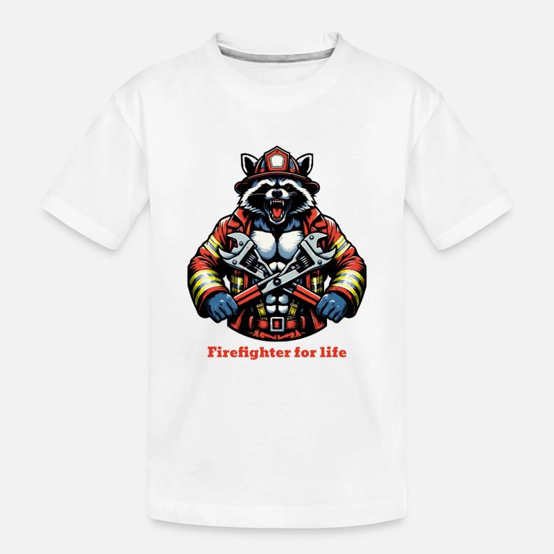 Pompiers raton laveur - T-shirt bio Premium Enfant - blanc