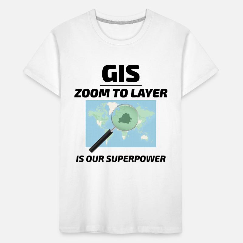 GIS Zoom to Layer Mapping Geospatial Tech Kinder Premium Bio T-Shirt