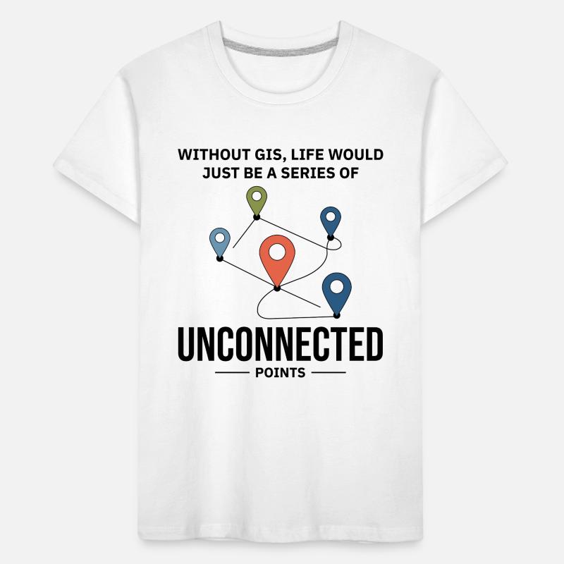 GIS Unconnected Points Map Data Analysis Kids' Premium Organic T-Shirt