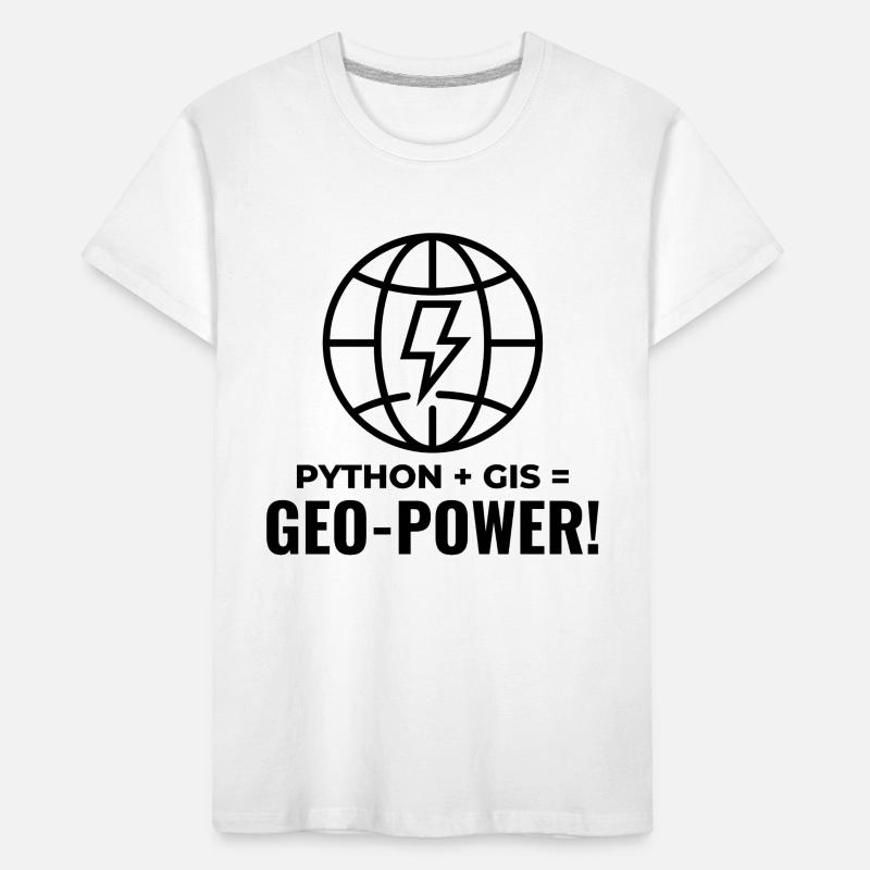 Python SIG Géo-Puissance Programmation Géospatial T-shirt bio Premium Enfant