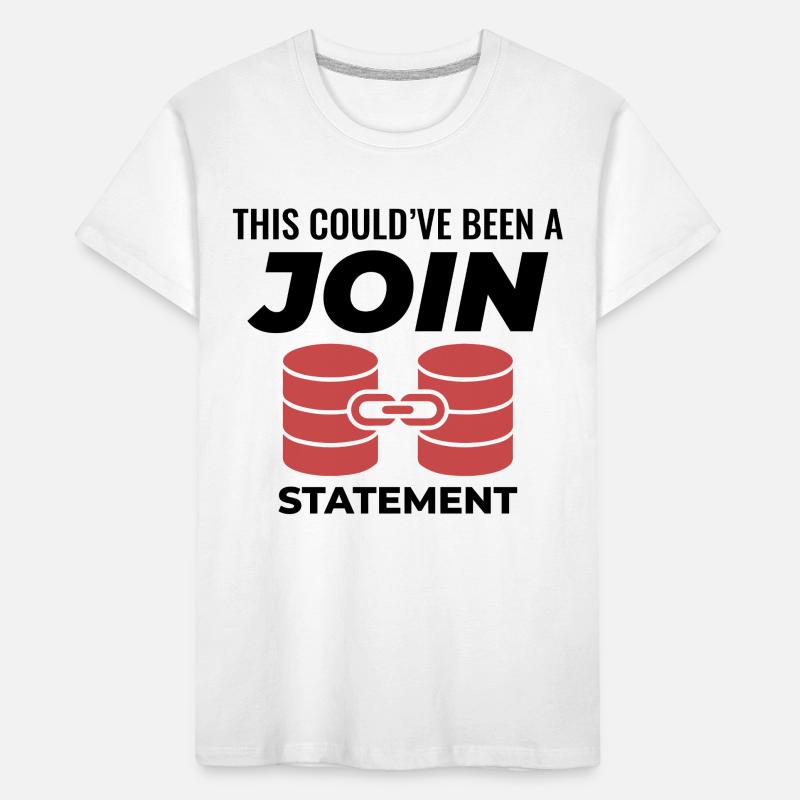 SQL Join Database, instruction de programmation des données T-shirt bio Premium Enfant