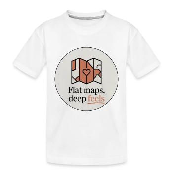 Flache Karten Deep Feels Geografie Kartografie - Kinder Premium Bio T-Shirt - Weiß - Vorne