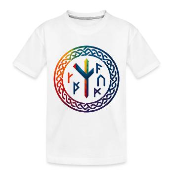 WPAP Polygon Stil - mythischer Runenring - Kinder Premium Bio T-Shirt - Weiß - Vorne