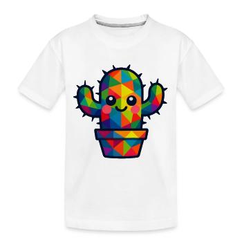 WPAP polygone Kawaii Style bébé cactus dans un pot de fleurs - T-shirt bio Premium Enfant - blanc - Devant