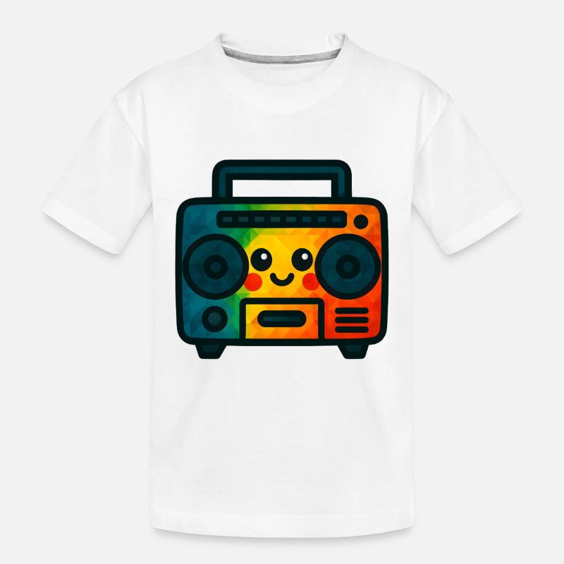 WPAP Polygon Jouet de style Kawaii Cassette Deck - T-shirt bio Premium Enfant - blanc
