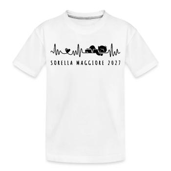 Sorella Maggiore 2027 Annuncio Gravidaza - Kinder Premium Bio T-Shirt - Weiß - Vorne