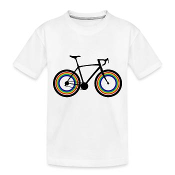 FAHRRAD FAHRER UND SCHWUL! - Kinder Premium Bio T-Shirt - Weiß - Vorne