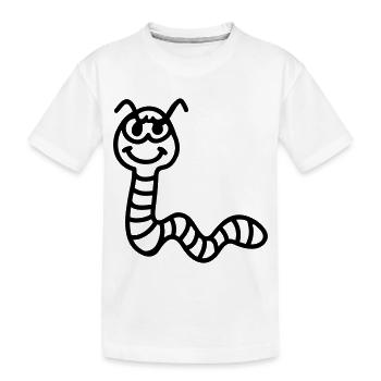 frecher Regenwurm - line - Kinder Premium Bio T-Shirt - Weiß - Vorne