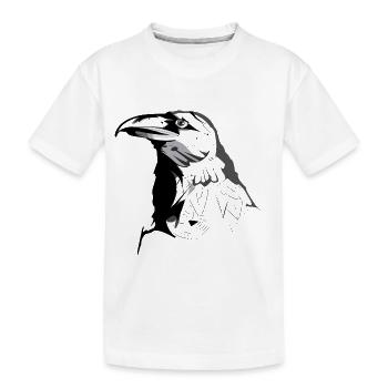 Crow - Kids' Premium Organic T-Shirt - white - Front