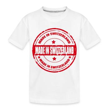swiss made - Kids' Premium Organic T-Shirt - white - Front