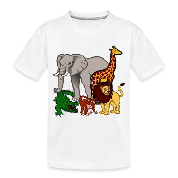 Afrique Animaux - T-shirt bio Premium Enfant - blanc - Devant