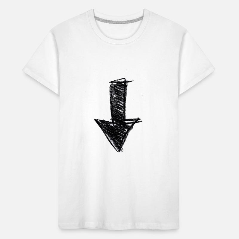 Pfeil gemalt nach unten Geschenkidee Scribble Kinder Premium Bio T-Shirt