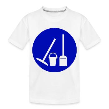 putzen cleaning putzfrau broom wischmop66 - Kinder Premium Bio T-Shirt - Weiß - Vorne