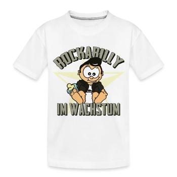 Rockabilly im Wachstum - Kinder Premium Bio T-Shirt - Weiß - Vorne