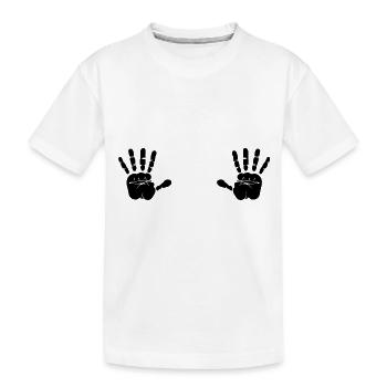 Handabdruck Hand Gipsabdruck Baby Geschenk - Kinder Premium Bio T-Shirt - Weiß - Vorne