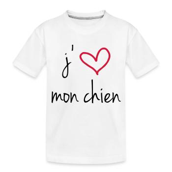 i love my dog - Kinder Premium Bio T-Shirt - Weiß - Vorne