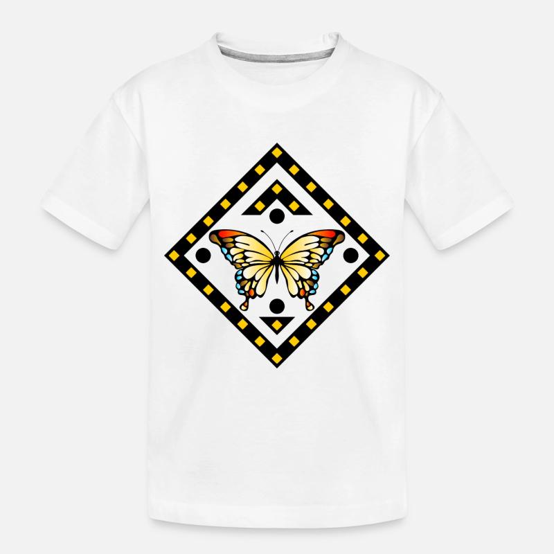 Schmetterling - Kinder Premium Bio T-Shirt - Weiß