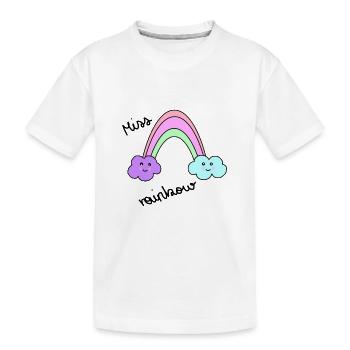 Miss rainbow - Kids' Premium Organic T-Shirt - white - Front