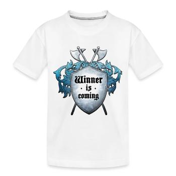 Der Gewinner kommt - Kinder Premium Bio T-Shirt - Weiß - Vorne