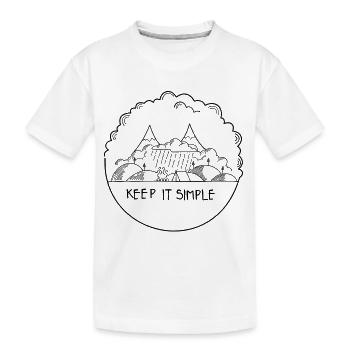 Keep it Simple Cloudy - Kids' Premium Organic T-Shirt - white - Front