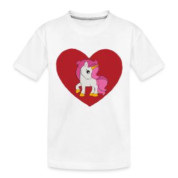 Valtinscorn, unicorn, unicorn, unicorns, heart - Kids' Premium Organic T-Shirt - white - Front