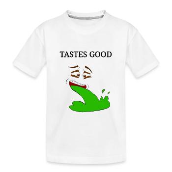 funny saying, puking design with inscription - Kids' Premium Organic T-Shirt - white - Front