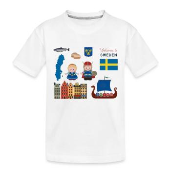 Willkommen in Schweden - Kinder Premium Bio T-Shirt - Weiß - Vorne