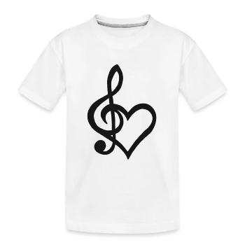 Clef Heart Singer Music Dance Sing - Kids' Premium Organic T-Shirt - white - Front