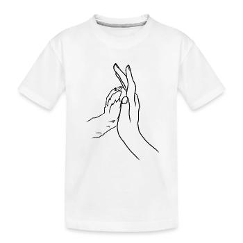Chien patte chat cadeau amour des animaux - T-shirt bio Premium Enfant - blanc - Devant