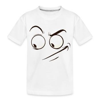 caricature de visage cynique - T-shirt bio Premium Enfant - blanc - Devant