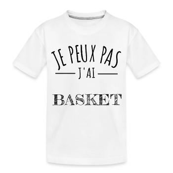 je peux pas j’ai basket humour joueur sport - T-shirt bio Premium Enfant - blanc - Devant