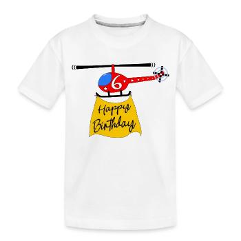 Helicopter Happy Birthday 6 - Kids' Premium Organic T-Shirt - white - Front